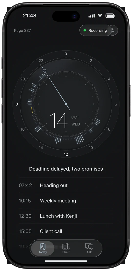 Today on iPhone: the 24-hour dial and the day’s chapters